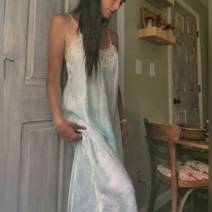 Christian Dior • Vintage Damask Satin Long Slip Dress